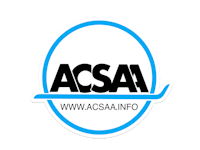 acsa logo on a black background